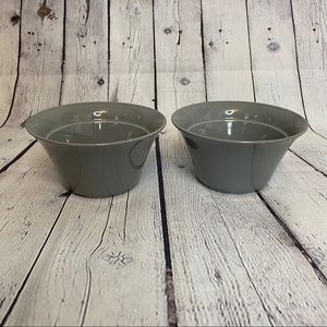 NEW CRATE&BARREL Harris gray porcelain soup bowls